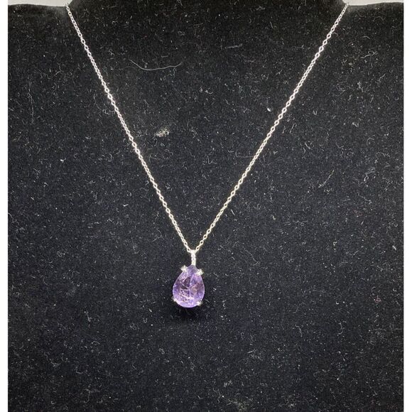 Tiara SP2375WAM Teardrop 18" Pendant Necklace in Sterling Silver MSRP $140 NM214 - Picture 2 of 5